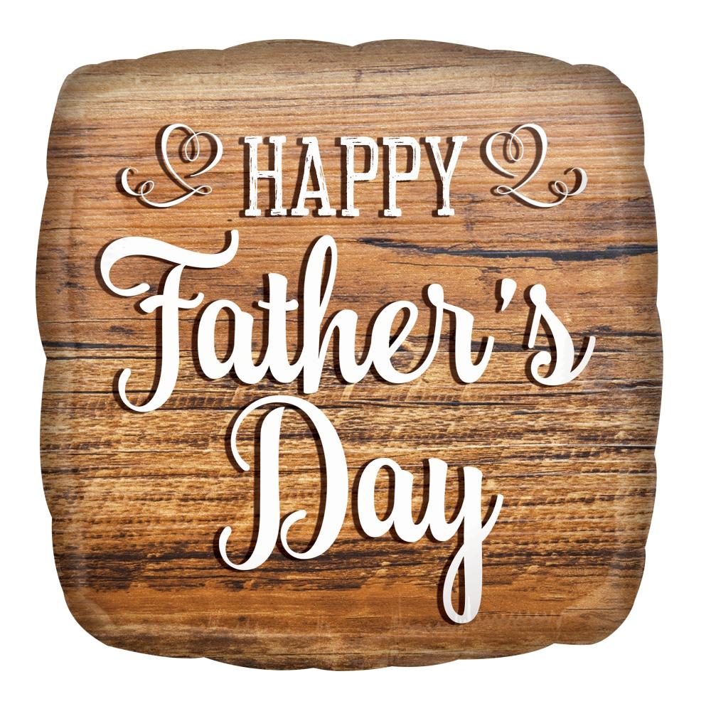 Father's Day Wood Sign Foil Balloon 45cm Balloons & Streamers - Party Centre