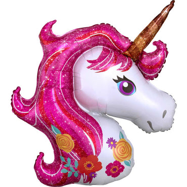 Magical Unicorn SuperShape Foil Balloon 83x73cm