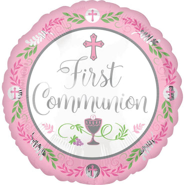 Communion Day Girl Foil Balloon 45cm Balloons & Streamers - Party Centre