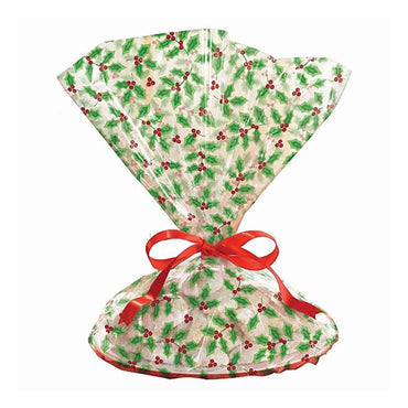 Holly Cookie Tray Bags 18in, 6pcs Favours - Party Centre