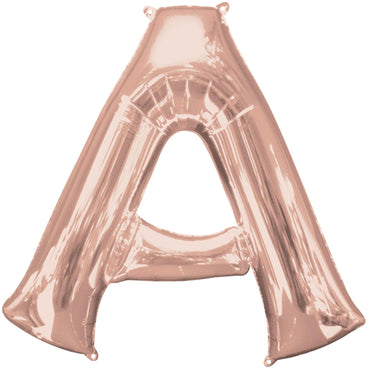Rose Gold Letter A Mini Shape Foil Balloon 40cm Balloons & Streamers - Party Centre