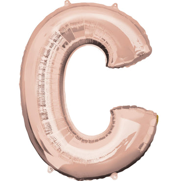 Rose Gold Letter C Mini Shape Foil Balloon 40cm Balloons & Streamers - Party Centre