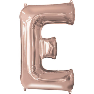 Rose Gold Letter E Mini Shape Foil Balloon 40cm Balloons & Streamers - Party Centre