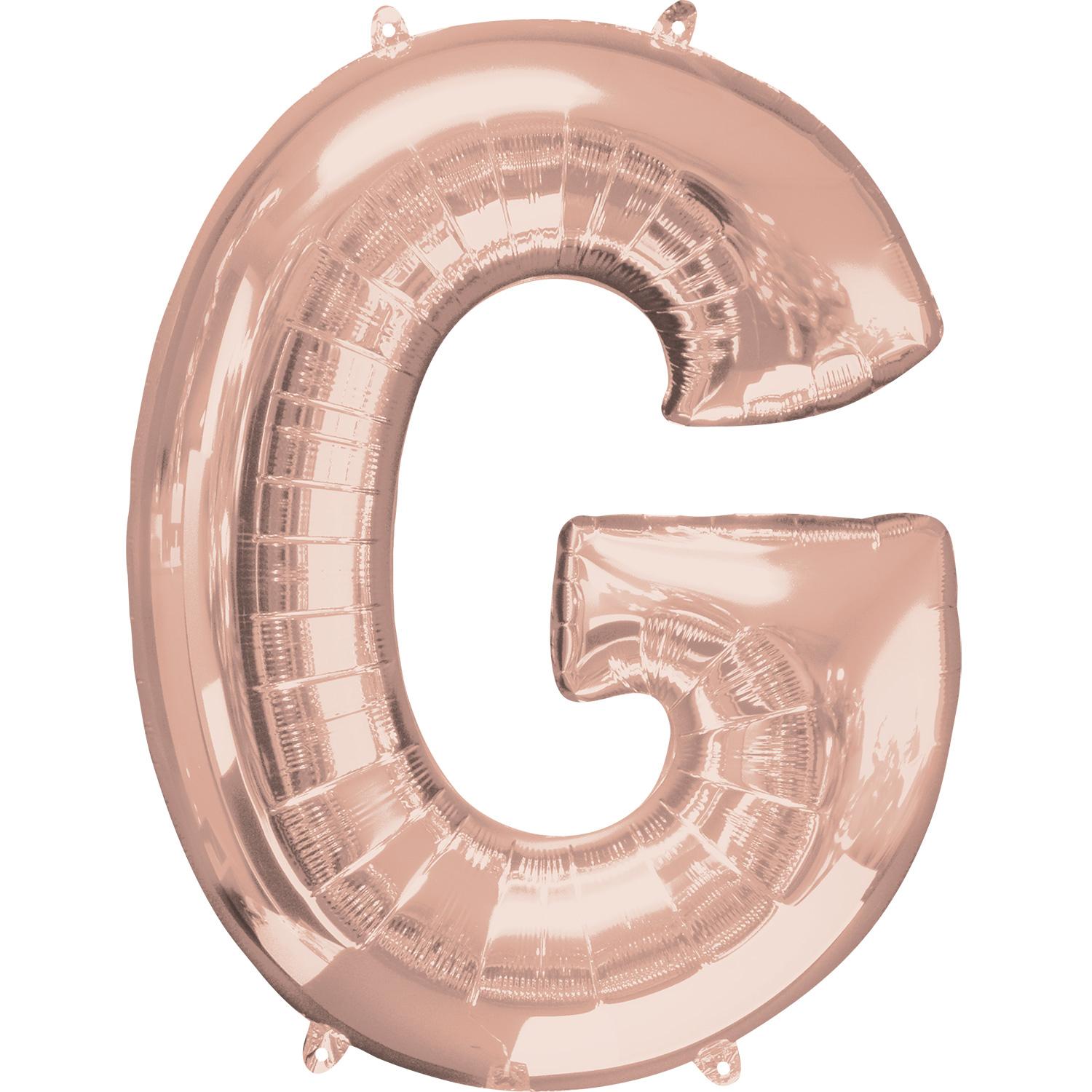 Rose Gold Letter G Mini Shape Foil Balloon 40cm Balloons & Streamers - Party Centre