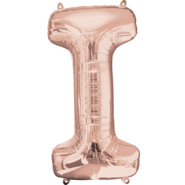 Rose Gold Letter I Mini Shape Foil Balloon 40cm Balloons & Streamers - Party Centre