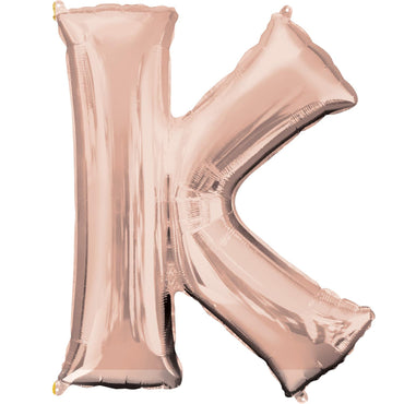 Rose Gold Letter K Mini Shape Foil Balloon 40cm Balloons & Streamers - Party Centre