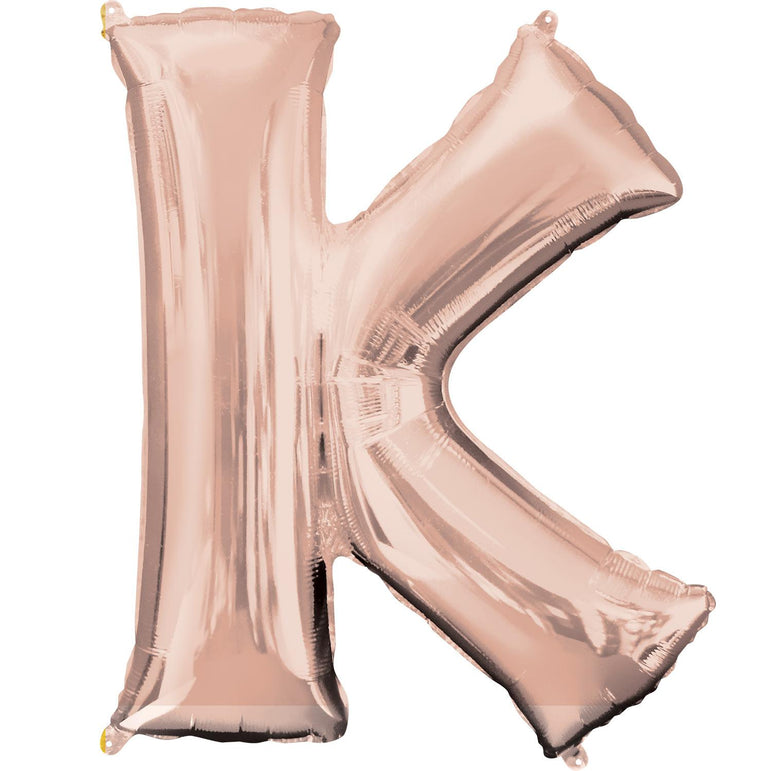 Rose Gold Letter K Mini Shape Foil Balloon 40cm Balloons & Streamers - Party Centre