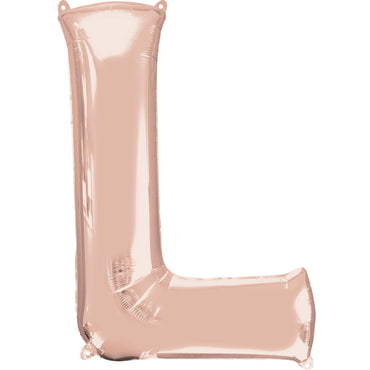 Rose Gold Letter L Mini Shape Foil Balloon 40cm Balloons & Streamers - Party Centre