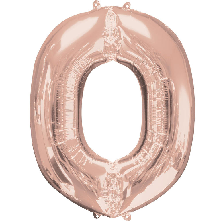 Rose Gold Letter O Mini Shape Foil Balloon 40cm Balloons & Streamers - Party Centre