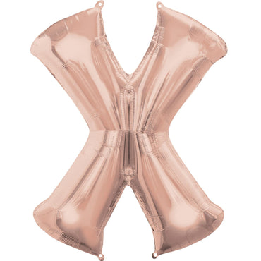 Rose Gold Letter X Mini Shape Foil Balloon 40cm Balloons & Streamers - Party Centre