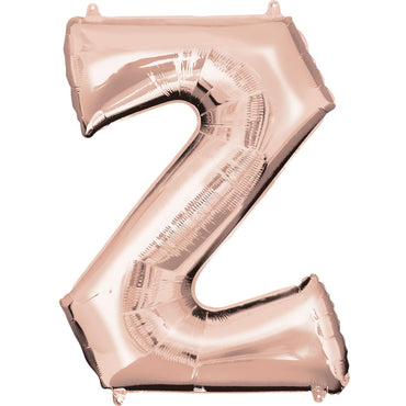 Rose Gold Letter Z Mini Shape Foil Balloon 40cm Balloons & Streamers - Party Centre