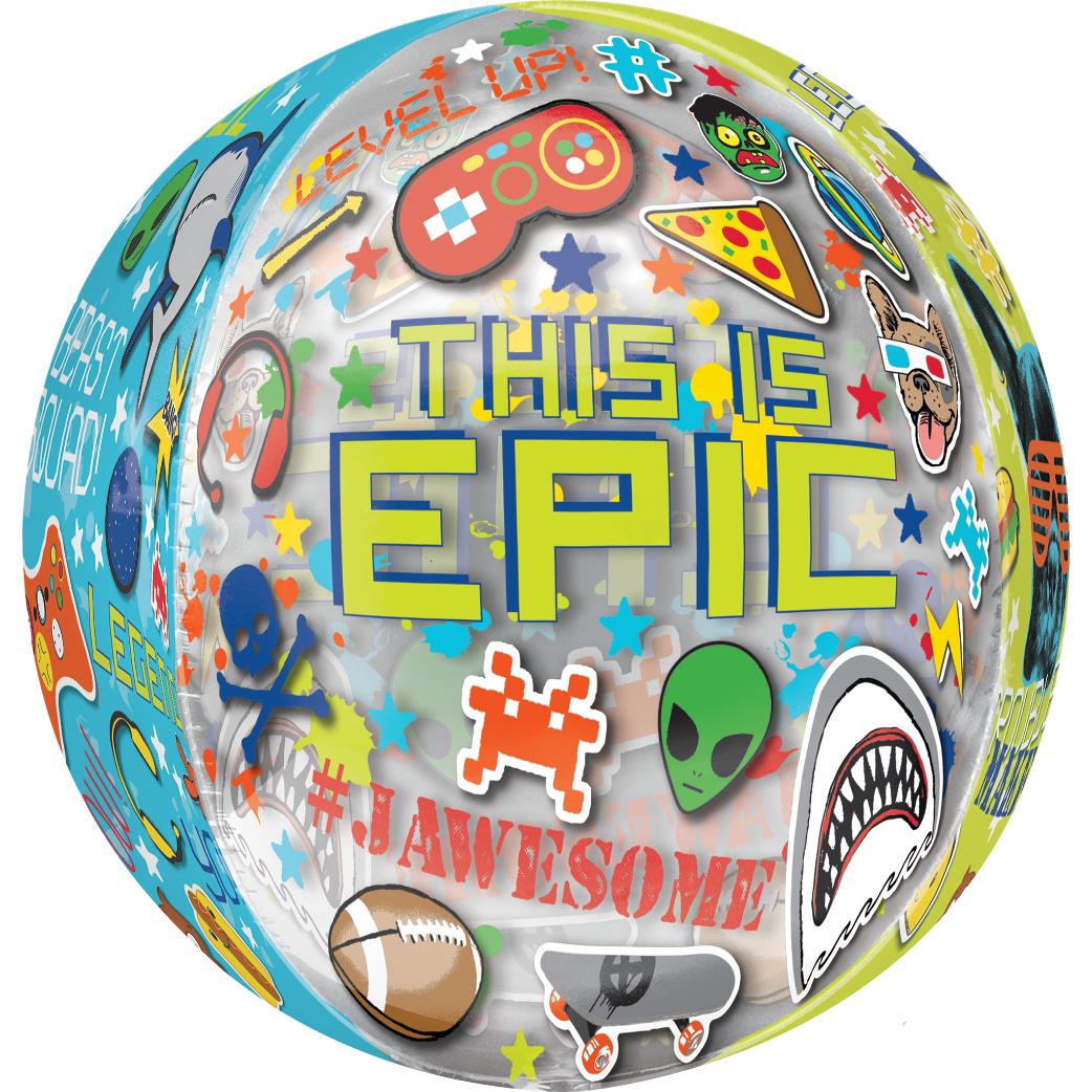 Epic Party Orbz Clear Balloon 38x40cm Balloons & Streamers - Party Centre
