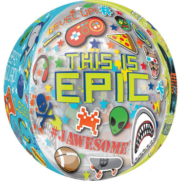 Epic Party Orbz Clear Balloon 38x40cm Balloons & Streamers - Party Centre