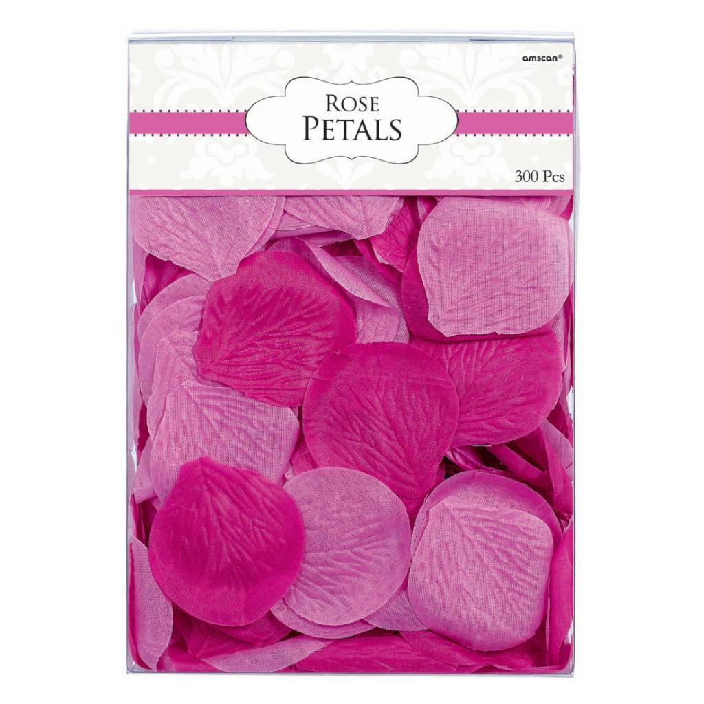 Bright Pink Fabric Confetti Petals 2in, 300pcs Decorations - Party Centre