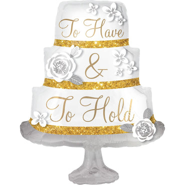 To Have and To Hold Cake SuperShape Balloon 55x71cm Balloons & Streamers - Party Centre