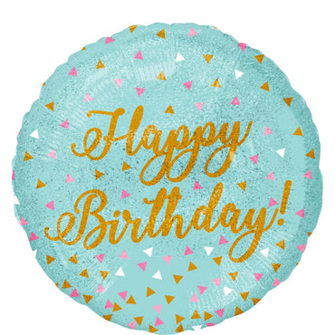 Woo Hoo Birthday Holographic Foil Balloon 45cm Balloons & Streamers - Party Centre