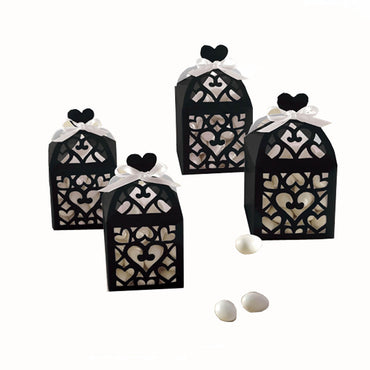 Black Lantern Favor Boxes 6cm, 50pcs Favours - Party Centre
