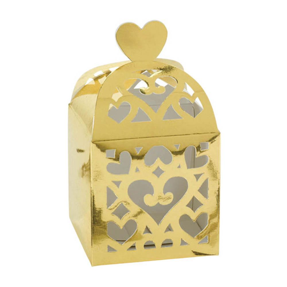 Gold Lantern Favor Boxes 6cm, 50pcs Favours - Party Centre