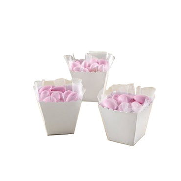 White Scalloped Favor Boxes 100pcs Favours - Party Centre