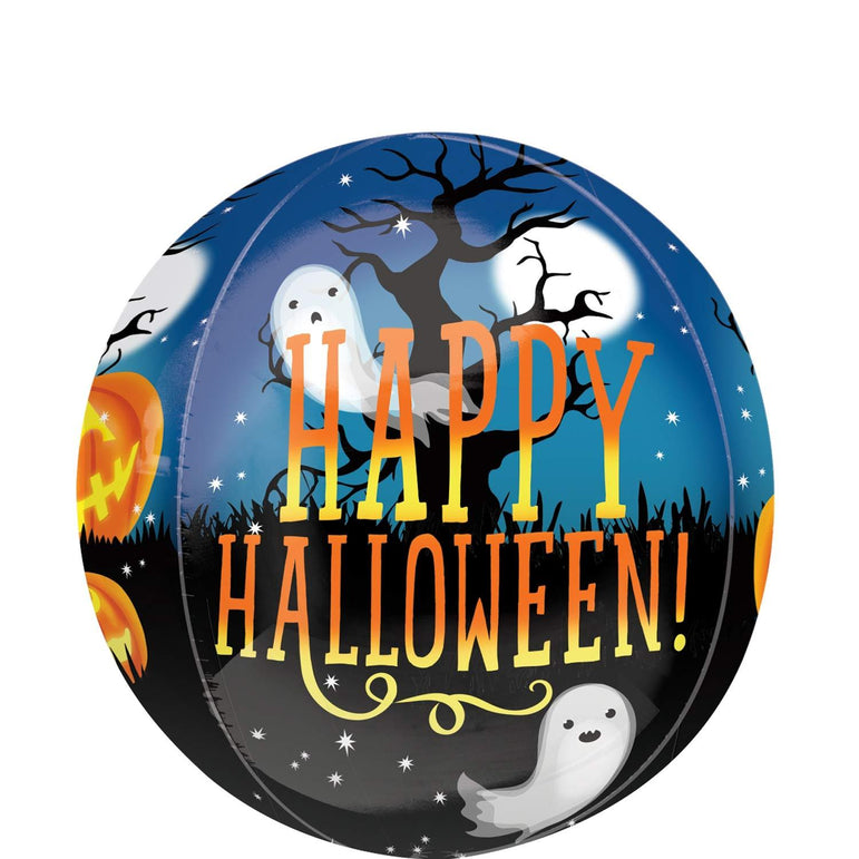 Halloween Pumpkin & Ghosts Orbz Balloon 38x40cm Balloons & Streamers - Party Centre