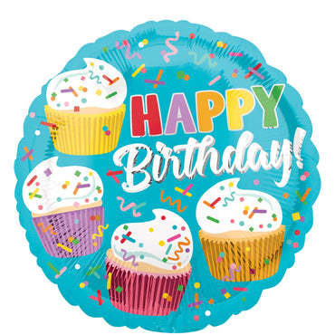 Cupcake Fun Foil Balloon 45cm Balloons & Streamers - Party Centre