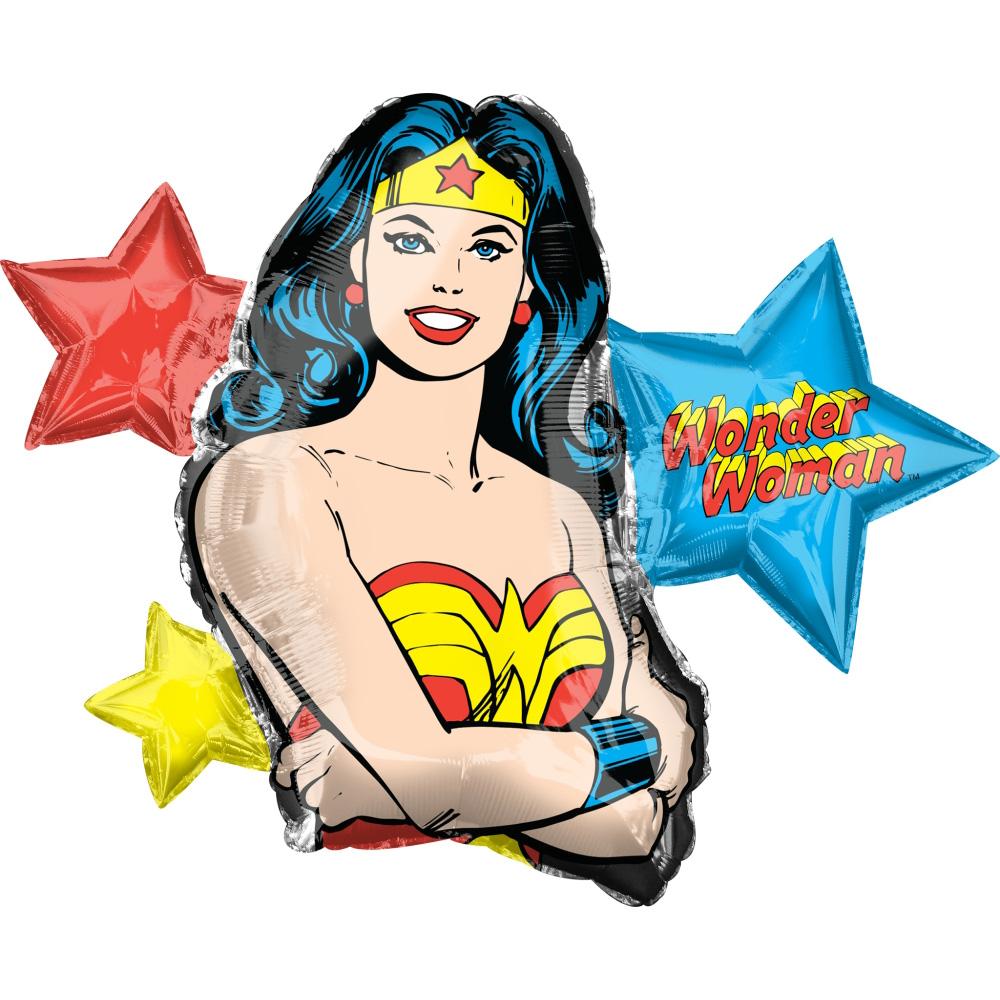 Wonder Woman SuperShape Foil Balloon 83x66cm Balloons & Streamers - Party Centre