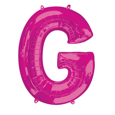 Pink Letter G Mini Shape Foil Balloon 40cm Balloons & Streamers - Party Centre