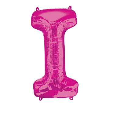 Pink Letter I Mini Shape Foil Balloon 40cm Balloons & Streamers - Party Centre