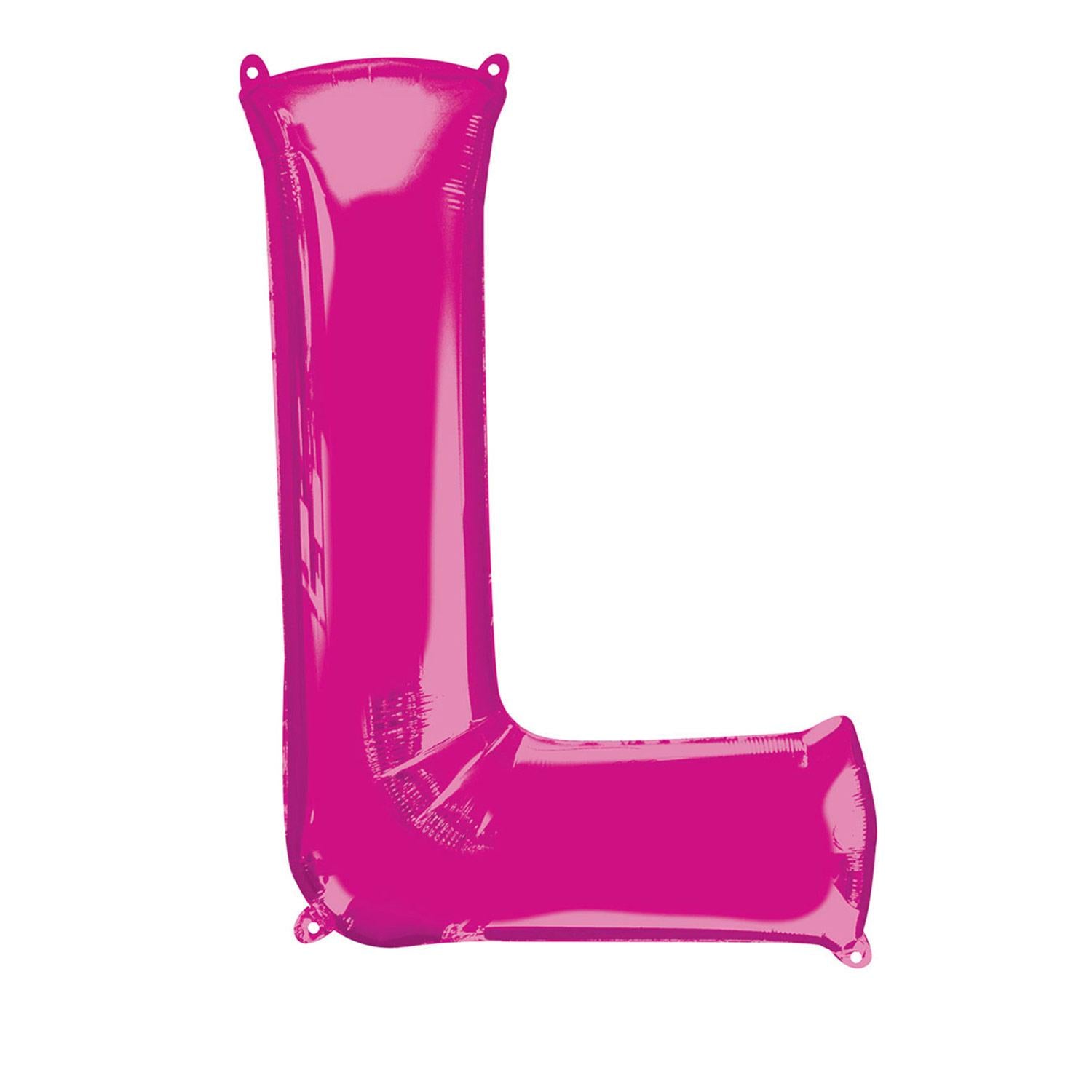 Pink Letter L Mini Shape Foil Balloon 40cm Balloons & Streamers - Party Centre