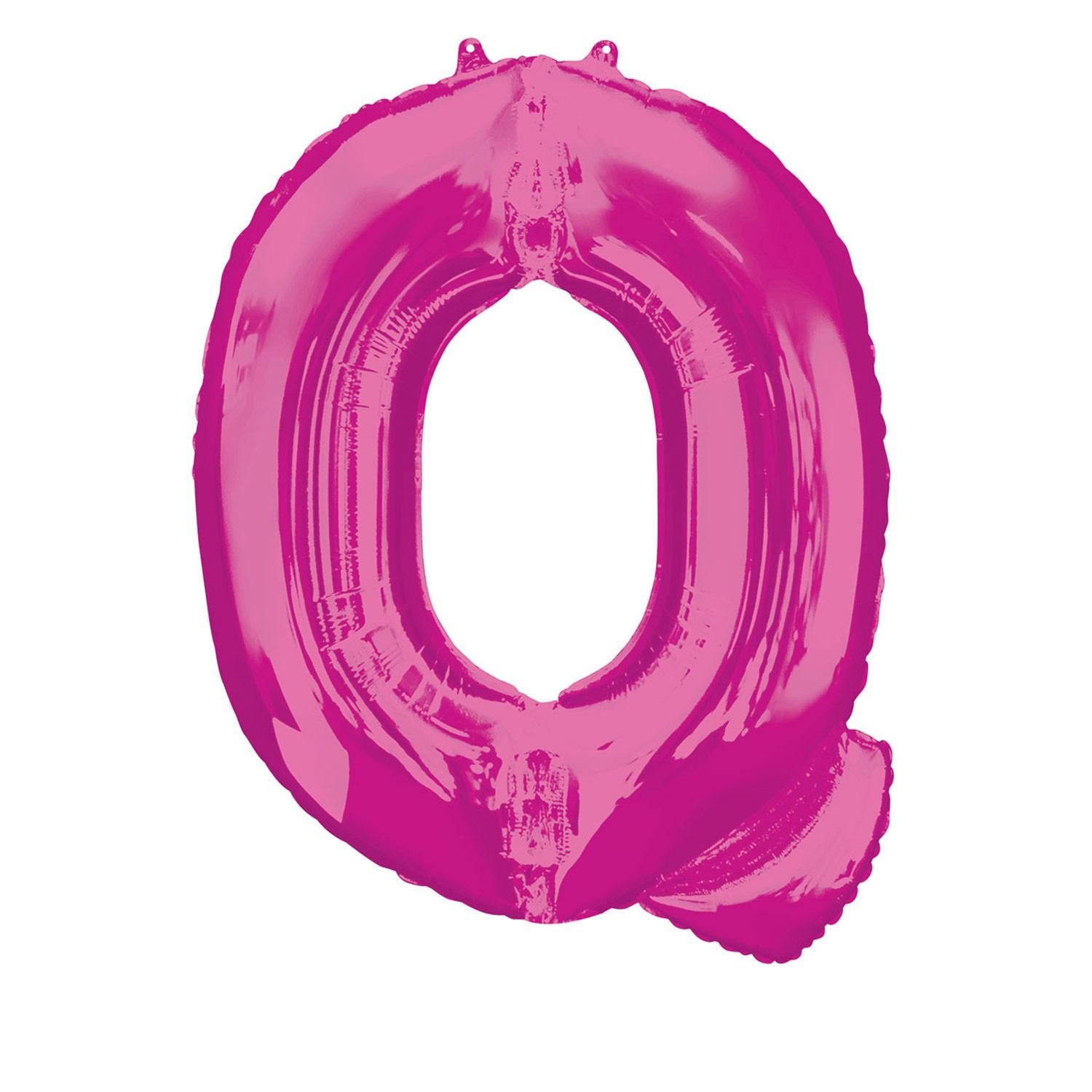 Pink Letter Q Mini Shape Foil Balloon 40cm Balloons & Streamers - Party Centre
