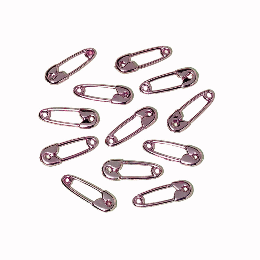 Metallic Pink Safety Pins 24pcs Party Favors - Party Centre