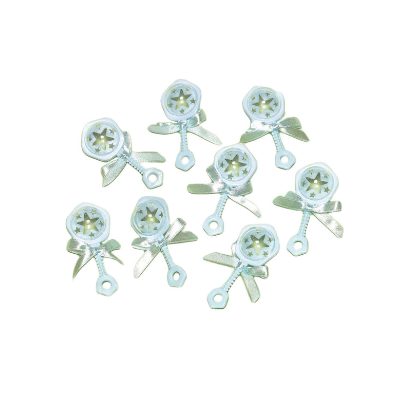 Baby Rattle Blue Favors 8pcs Party Favors - Party Centre