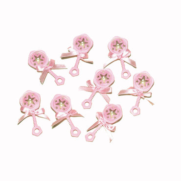 Pink Baby Rattle Favors 8pcs Party Favors - Party Centre