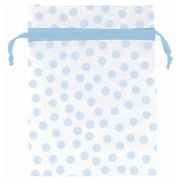 Blue Dots Organza Bags 12pcs Party Favors - Party Centre