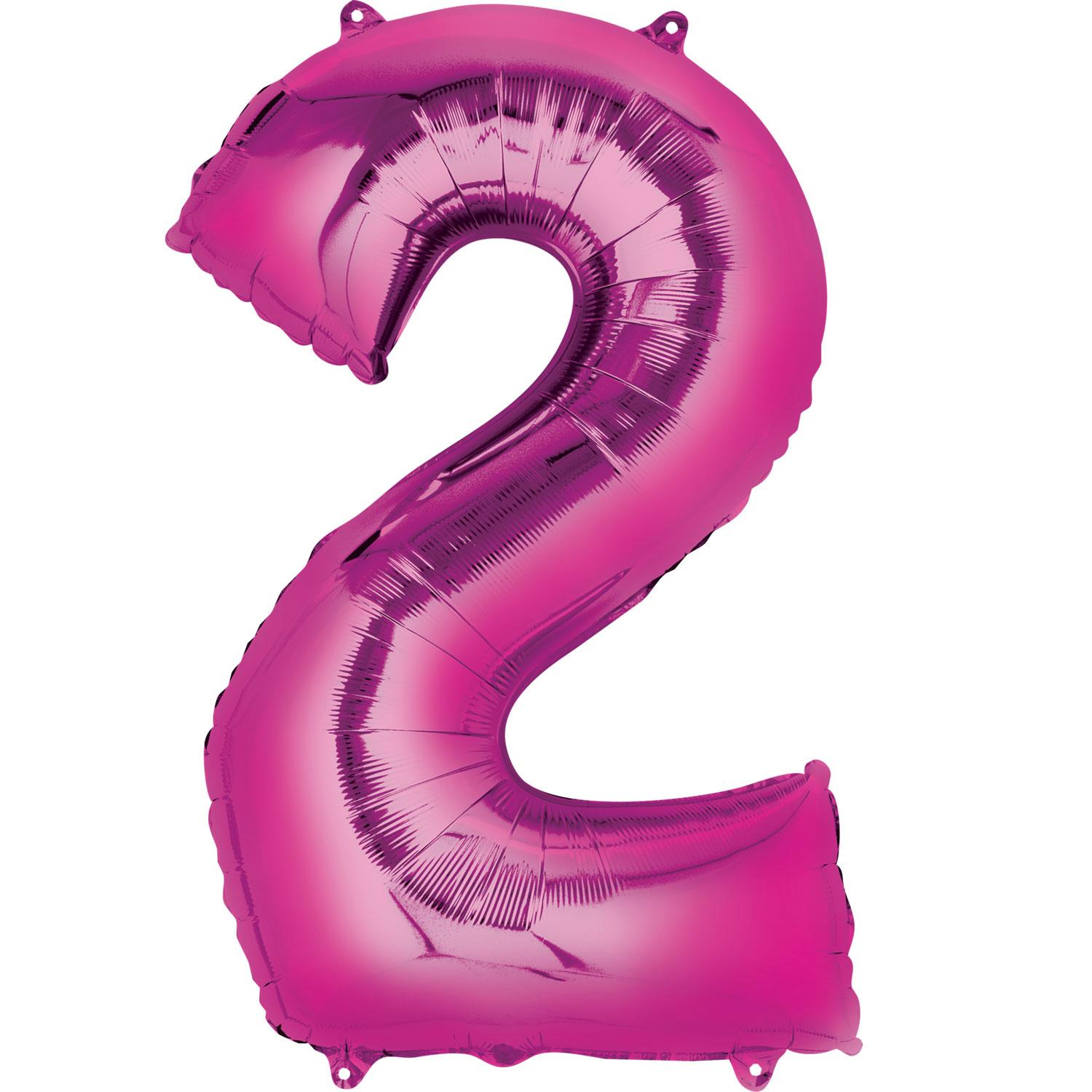 Pink Number 2 Mini Shape Foil Balloon 40cm Balloons & Streamers - Party Centre