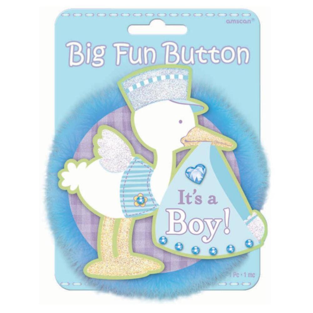 It's A Boy Big Fun Button Party Accessories - Party Centre