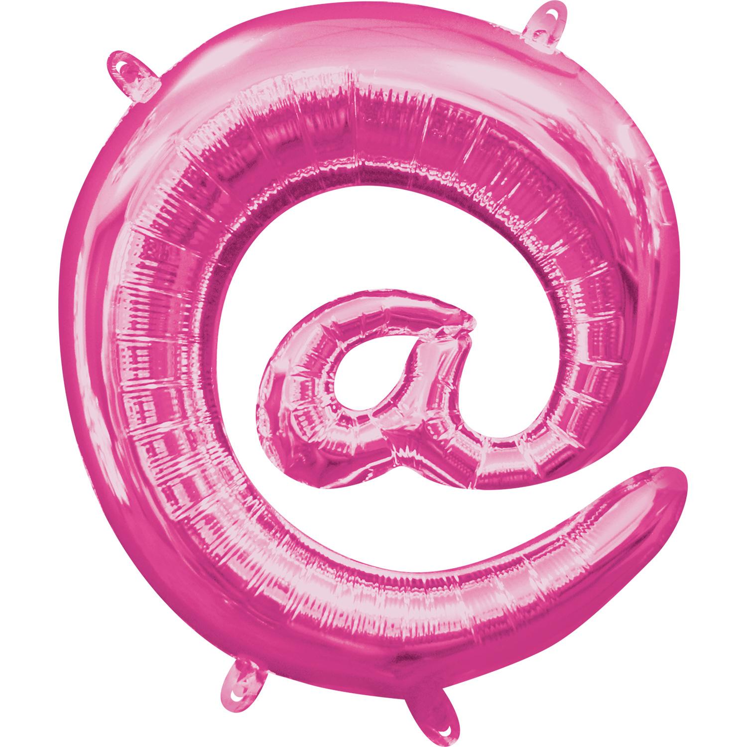 Pink @ Symbol Mini Shape Foil Balloon 40cm Balloons & Streamers - Party Centre