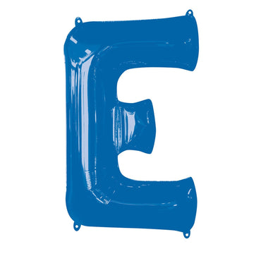 Blue Letter E Mini Shape Foil Balloon 40cm Balloons & Streamers - Party Centre