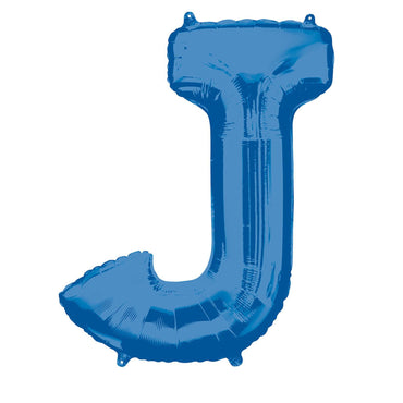 Blue Letter J Mini Shape Foil Balloon 40cm Balloons & Streamers - Party Centre