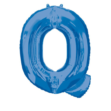 Blue Letter Q Mini Shape Foil Balloon 40cm Balloons & Streamers - Party Centre