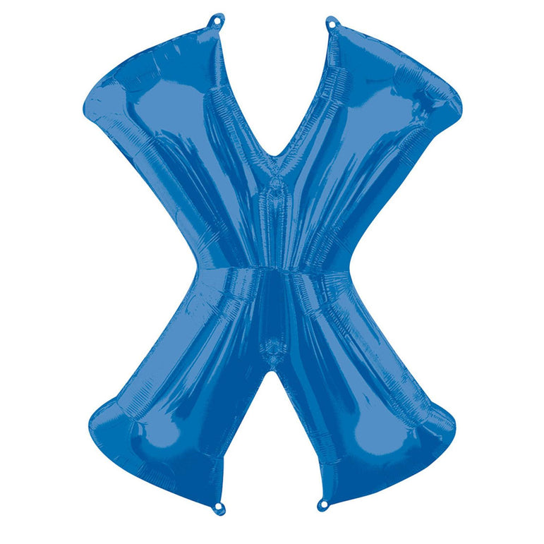 Blue Letter X Mini Shape Foil Balloon 40cm Balloons & Streamers - Party Centre
