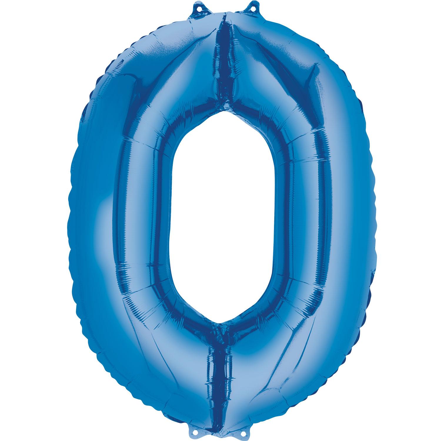 Blue Number 0 Mini Shape Foil Balloon 40cm Balloons & Streamers - Party Centre