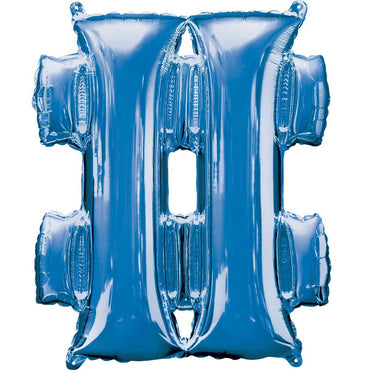 Blue Symbol # Mini Shape Foil Balloon 40cm Balloons & Streamers - Party Centre