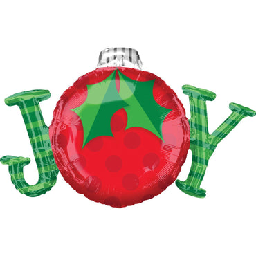 JOY Ornament SuperShape Foil Balloon 78x58cm Balloons & Streamers - Party Centre