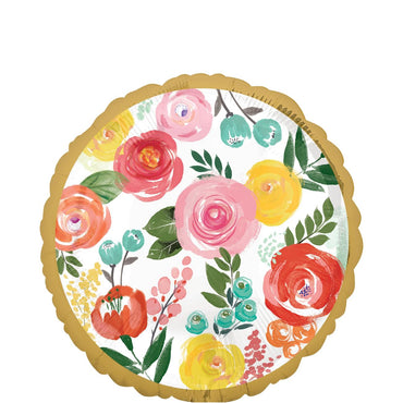 Bright Florals Foil Balloon 45cm Balloons & Streamers - Party Centre