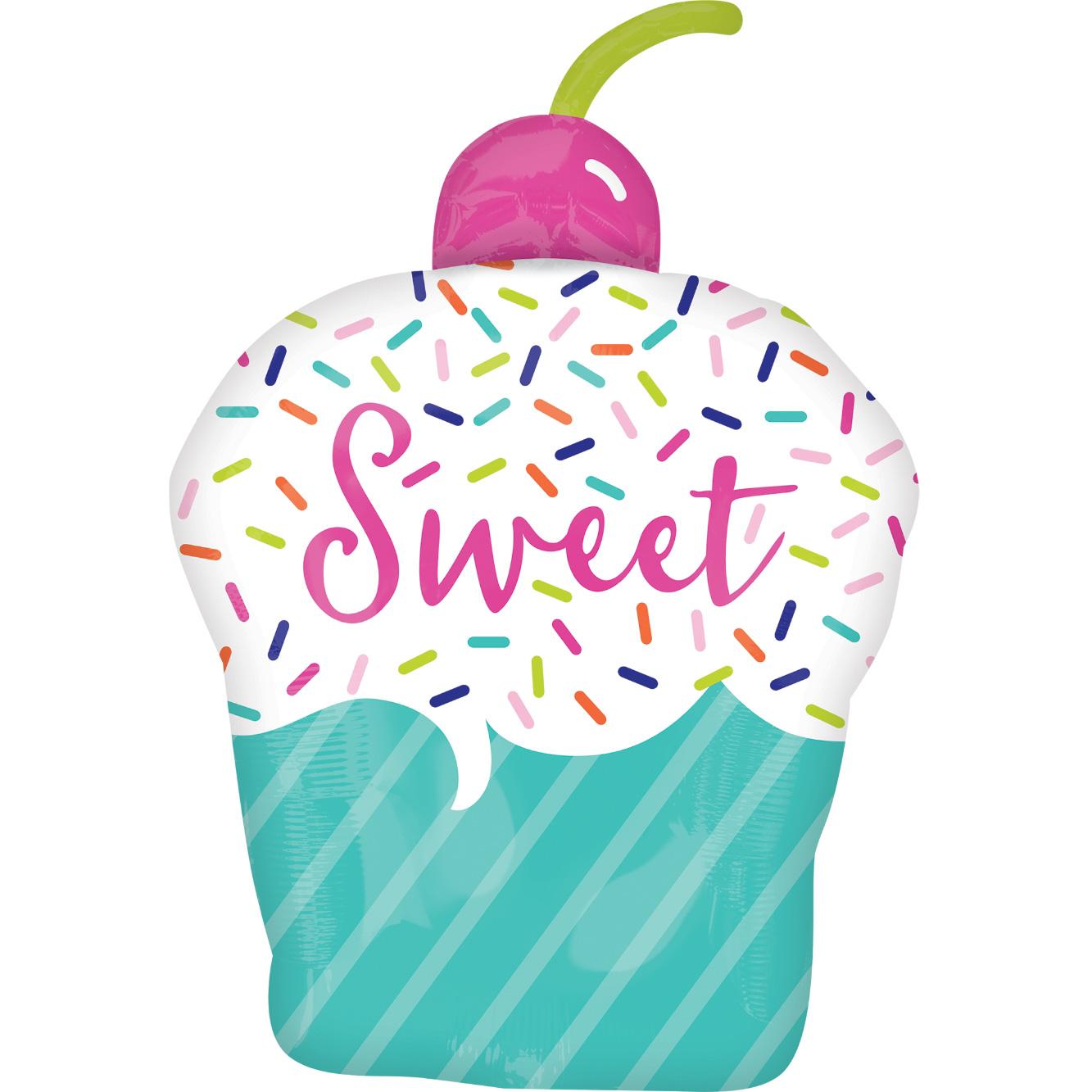 Sweet & Treats Cupcake SuperShape Balloon 45x66cm Balloons & Streamers - Party Centre