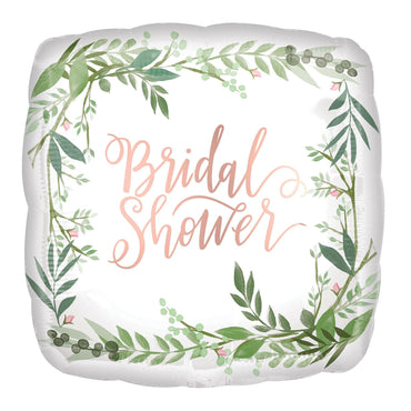 Love & Leaves Bridal Shower Satin Foil Balloon 45cm Balloons & Streamers - Party Centre