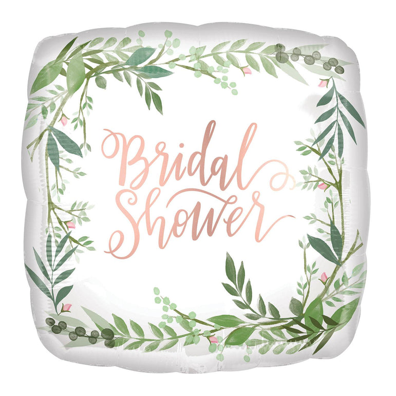 Love & Leaves Bridal Shower Satin Foil Balloon 45cm Balloons & Streamers - Party Centre