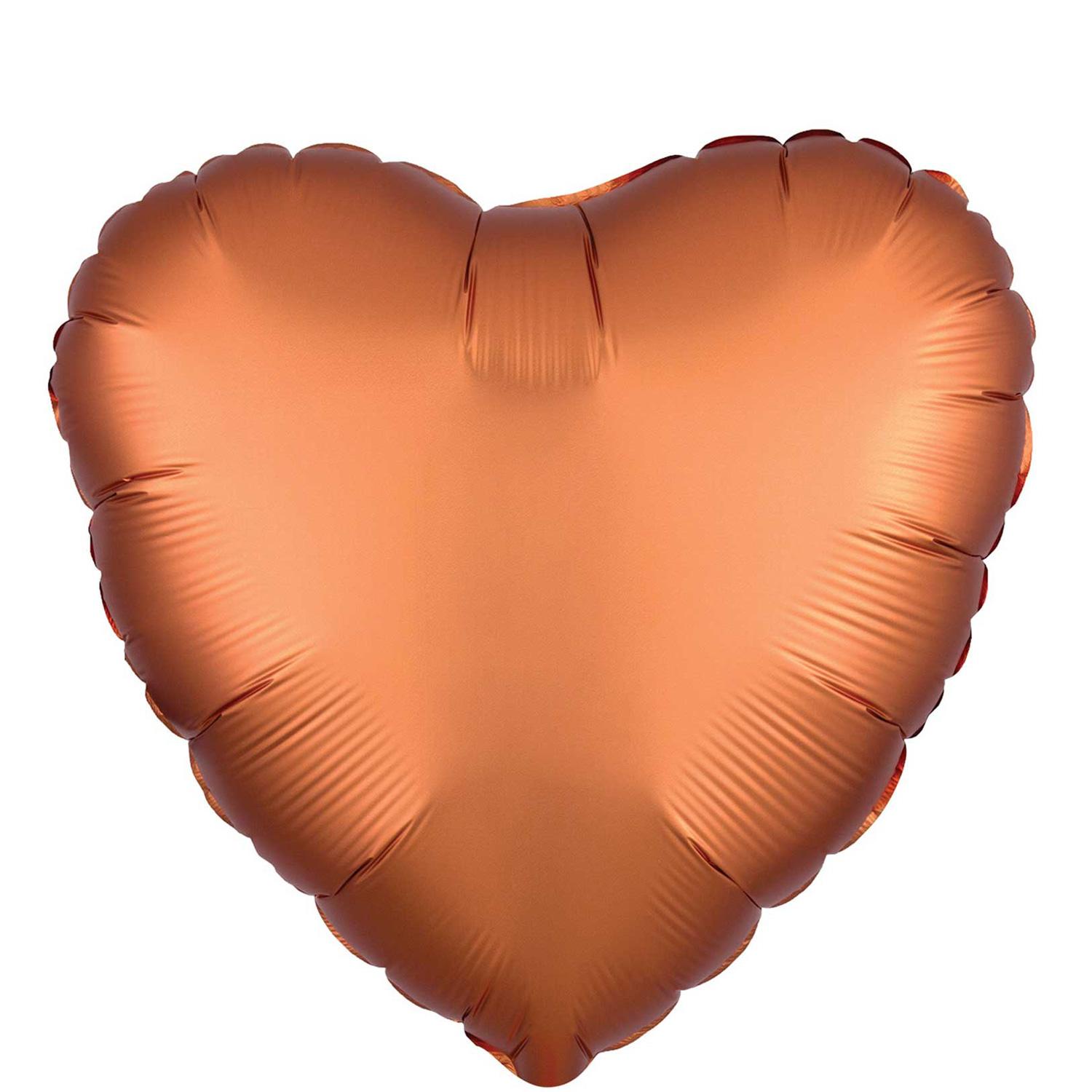 Amber Satin Luxe Heart Foil Balloon 45cm Balloons & Streamers - Party Centre