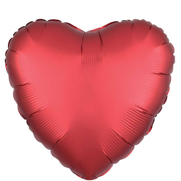Sangria Satin Luxe Heart Foil Balloon 45cm Balloons & Streamers - Party Centre